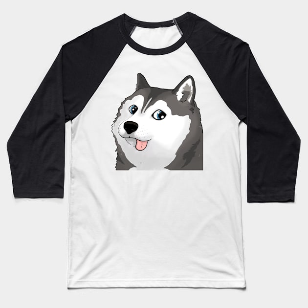 siberian husky doge / moonmoon meme Baseball T-Shirt by sivelobanova